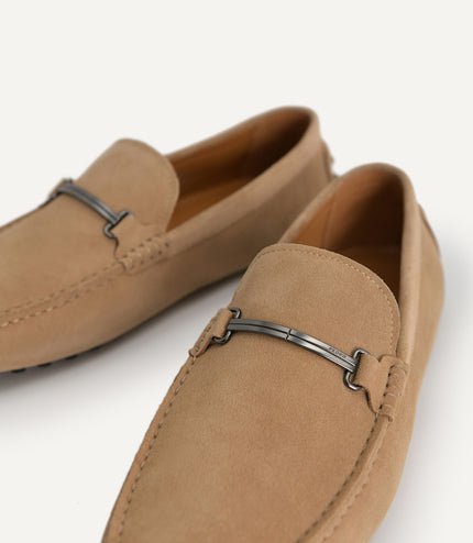 Suede Moccasins with Metal Bit