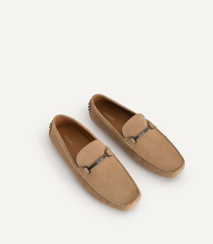 Suede Moccasins with Metal Bit