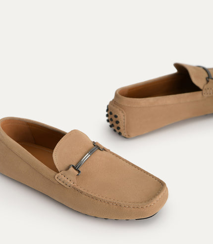 Suede Moccasins with Metal Bit