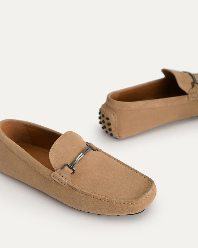Suede Moccasins with Metal Bit
