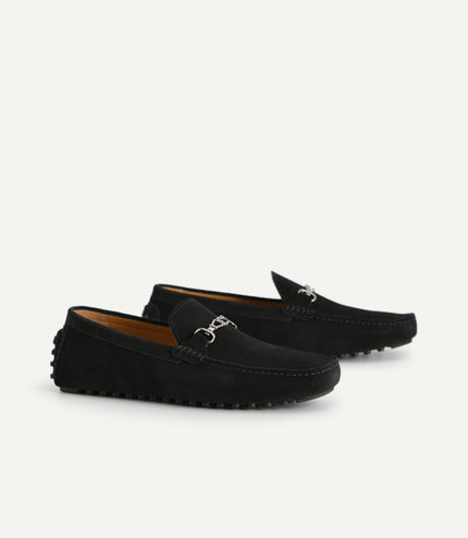 Suede Moccasins with Metal Bit