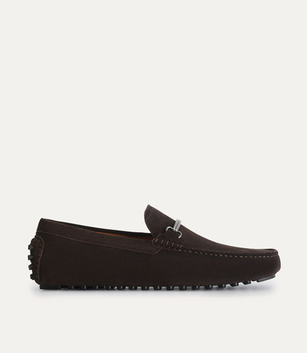 Suede Moccasins with Metal Bit