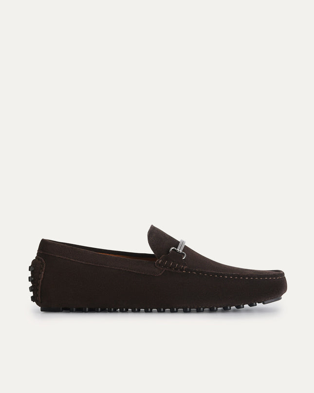 Suede Moccasins with Metal Bit
