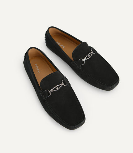 Suede Moccasins with Metal Bit