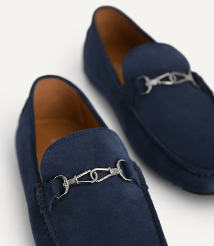 Suede Moccasins with Metal Bit