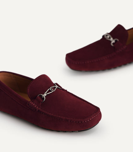 Suede Moccasins with Metal Bit