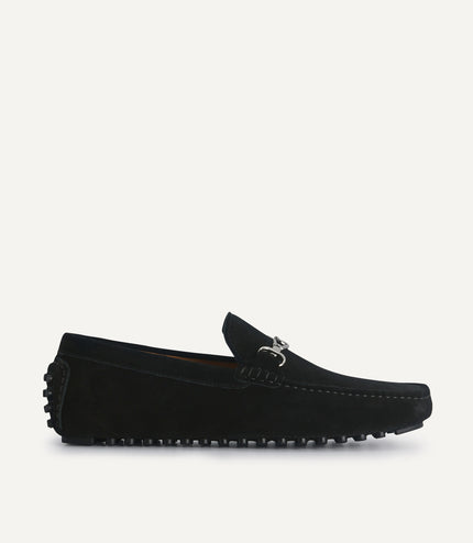 Suede Moccasins with Metal Bit