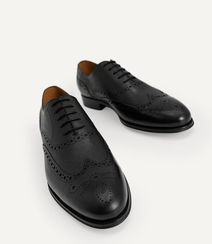 Textured Brogue Oxford Shoes