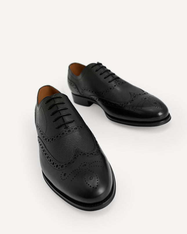 Textured Brogue Oxford Shoes