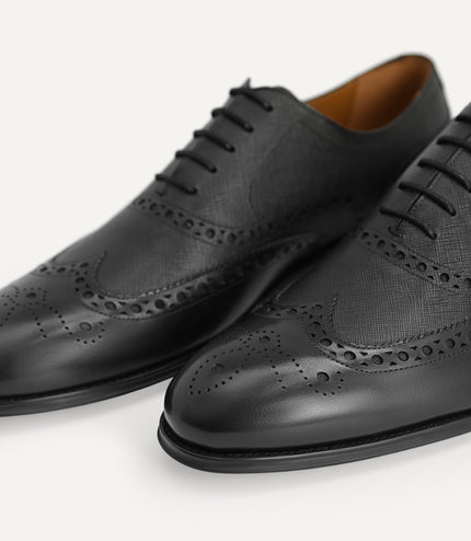 Textured Brogue Oxford Shoes