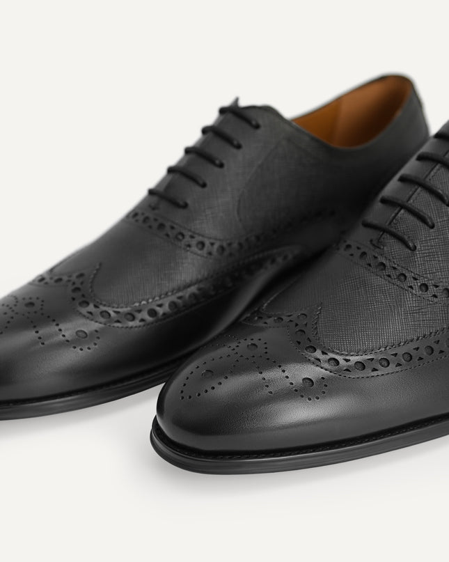 Textured Brogue Oxford Shoes