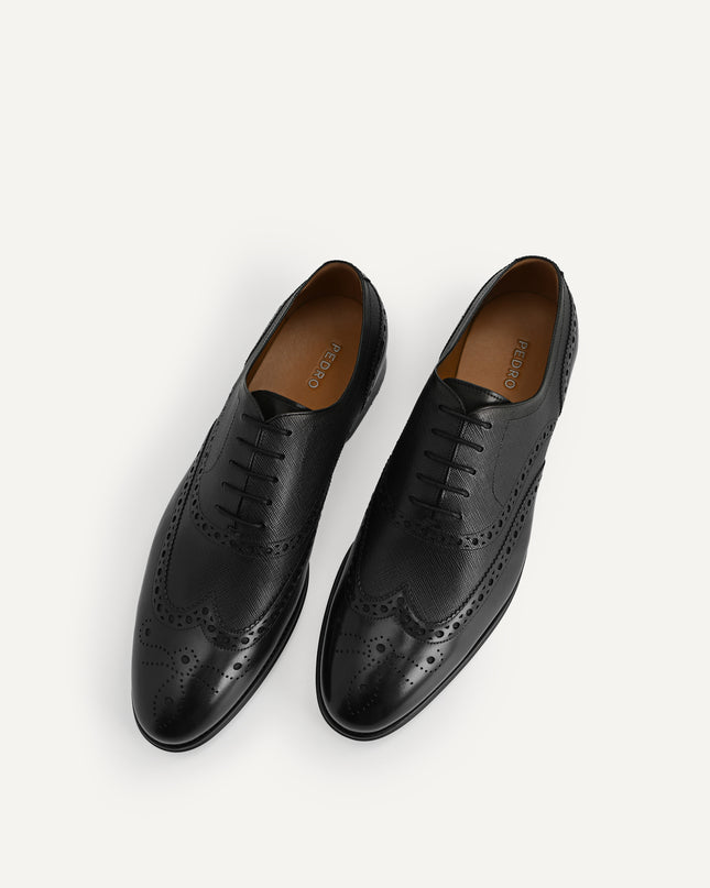 Textured Brogue Oxford Shoes