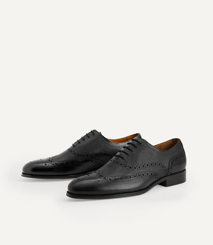 Textured Brogue Oxford Shoes