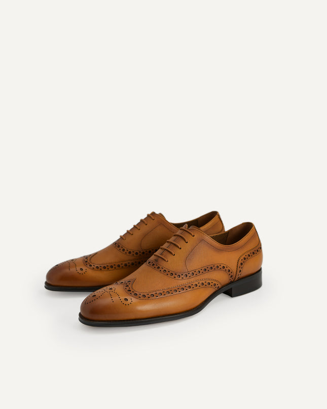 Textured Brogue Oxford Shoes