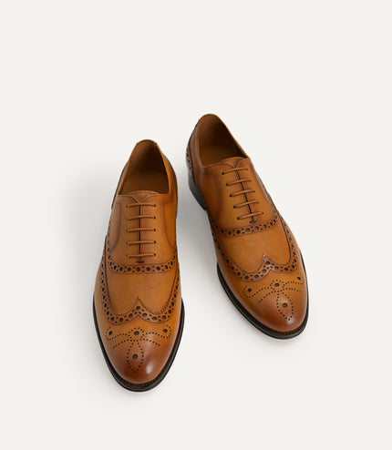 Textured Brogue Oxford Shoes