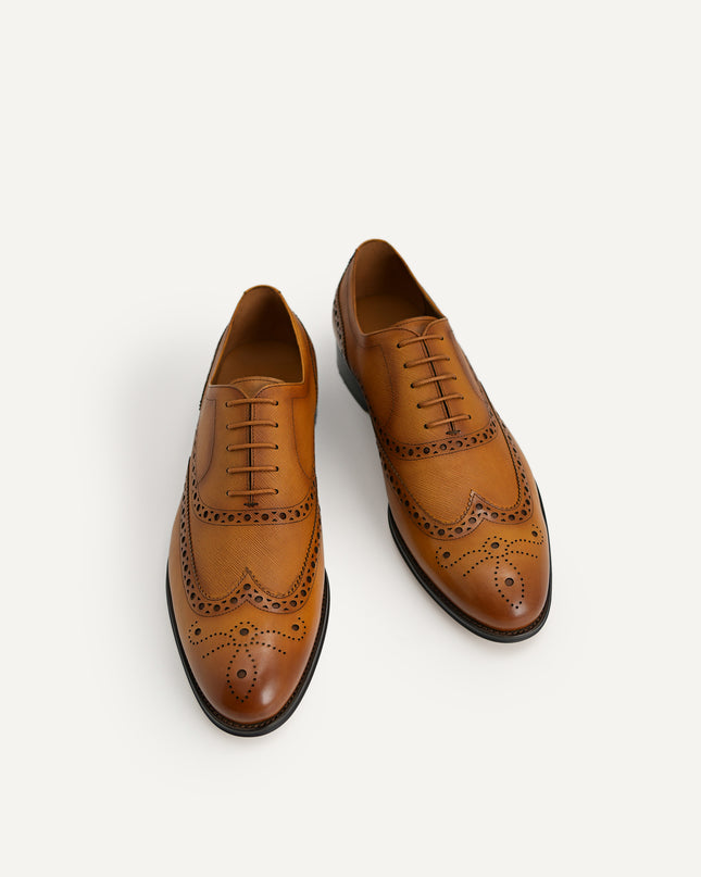 Textured Brogue Oxford Shoes