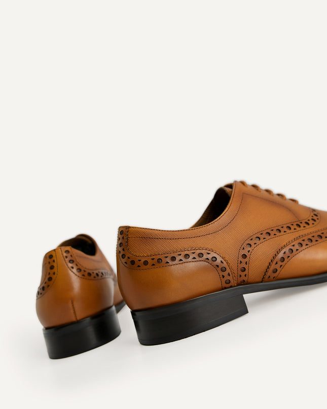 Textured Brogue Oxford Shoes