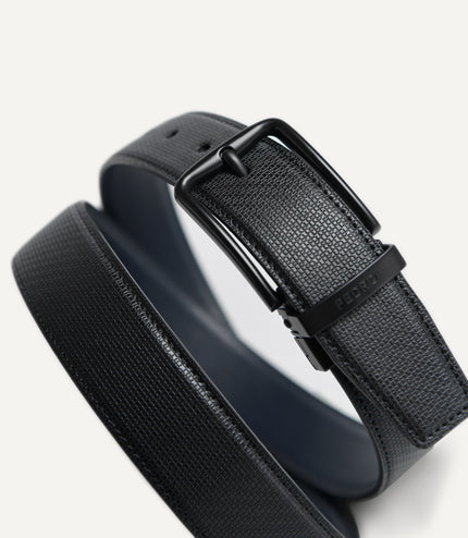 Textured Reversible Leather Belt