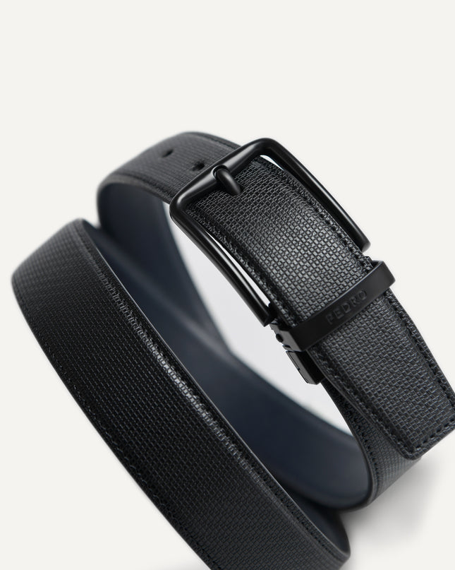Textured Reversible Leather Belt