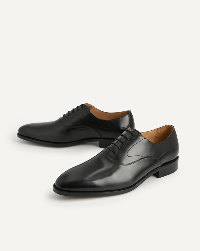 Leather Pointed Round Toe Oxfords