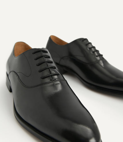Leather Pointed Round Toe Oxfords