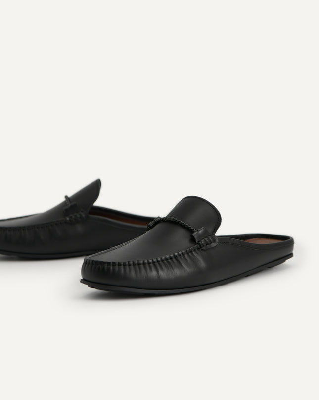 Leather Slip-On Loafers - Black