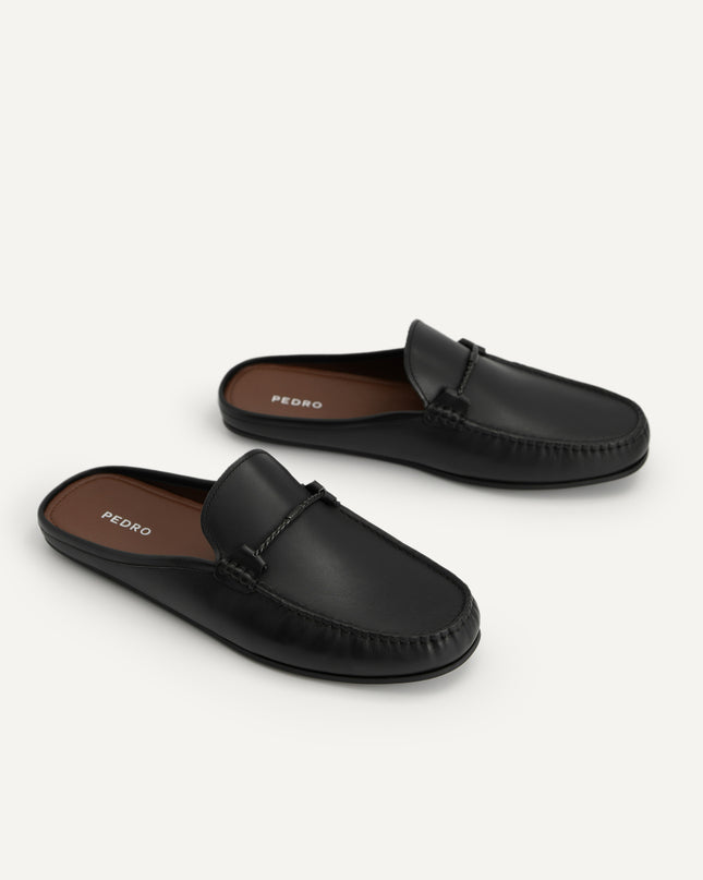 Leather Slip-On Loafers - Black