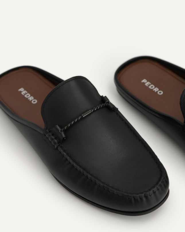 Leather Slip-On Loafers - Black
