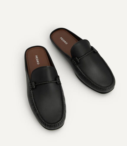 Leather Slip-On Loafers - Black