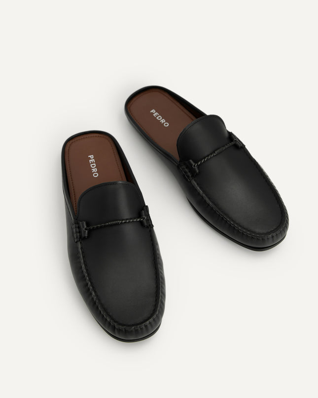 Leather Slip-On Loafers - Black
