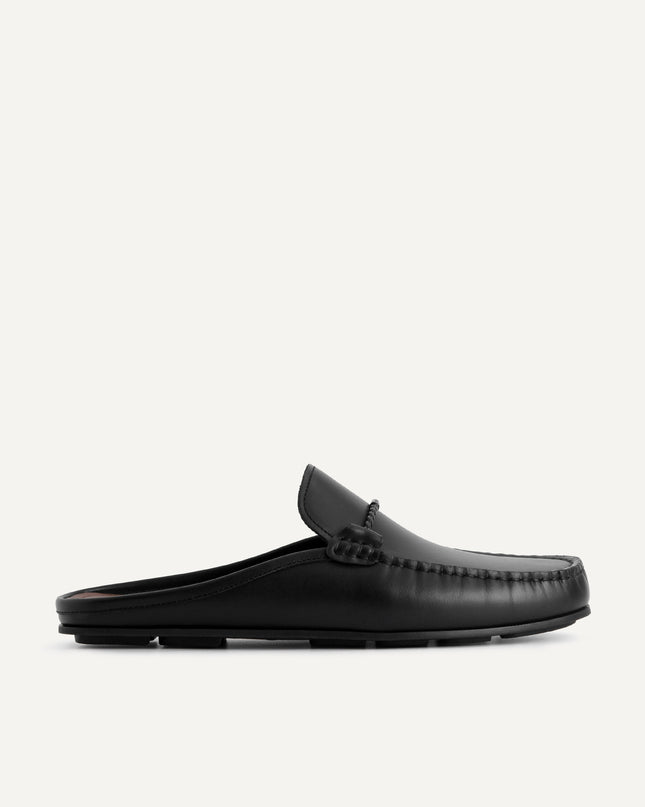 Leather Slip-On Loafers - Black