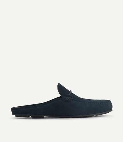 Leather Slip-On Loafers - Navy