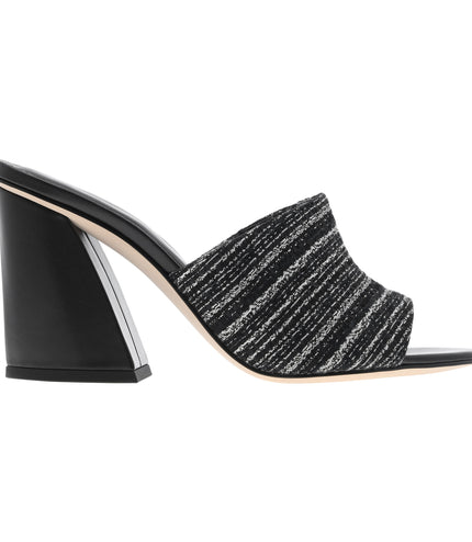 Woven Heeled Mules