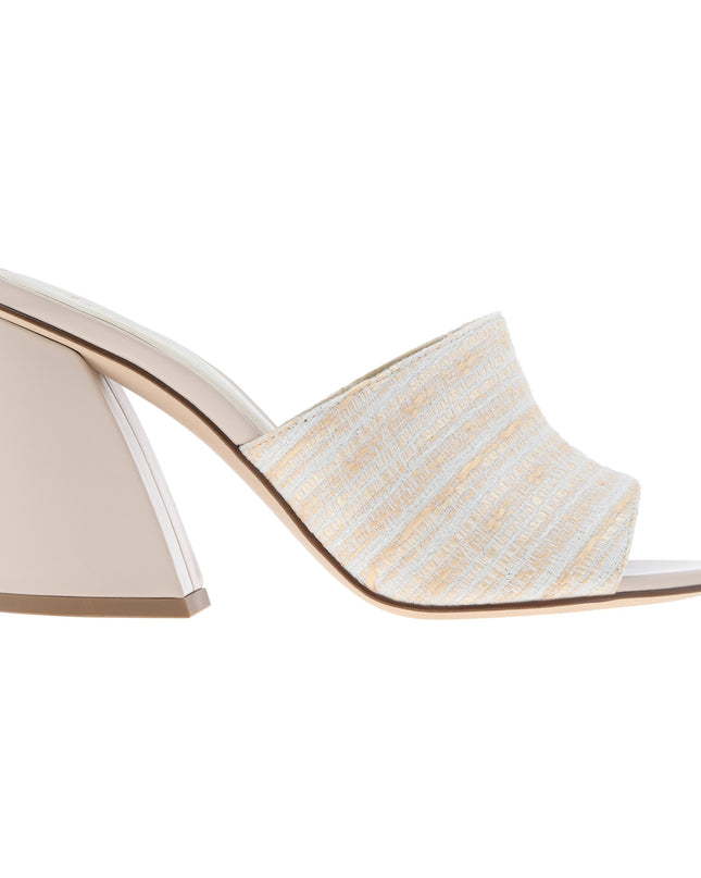 Woven Heeled Mules