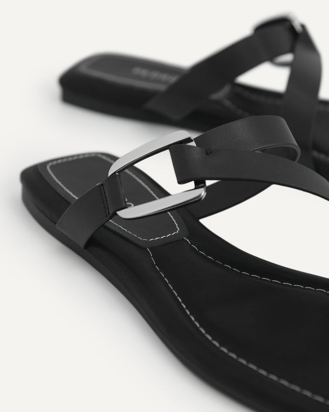 Square-Toe Toe Loop Sandals