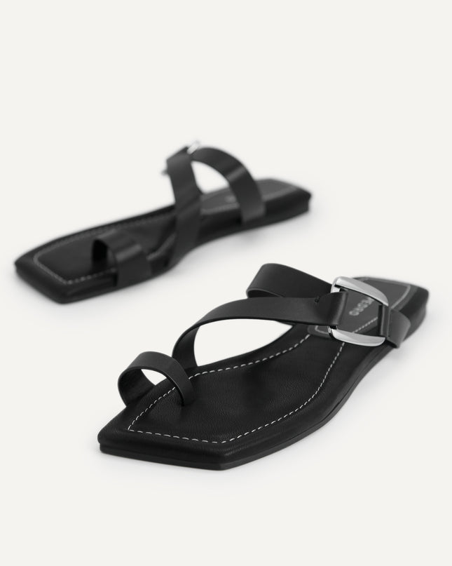 Square-Toe Toe Loop Sandals