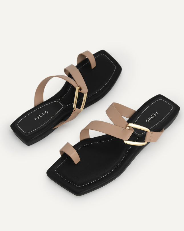 Square-Toe Toe Loop Sandals