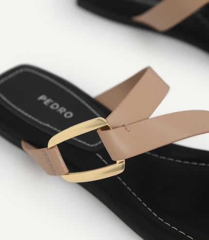 Square-Toe Toe Loop Sandals