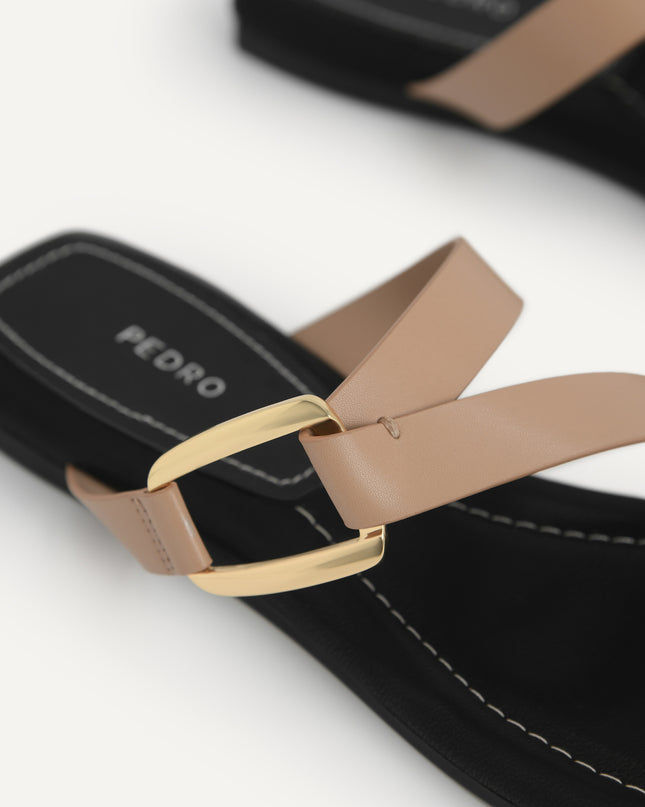 Square-Toe Toe Loop Sandals