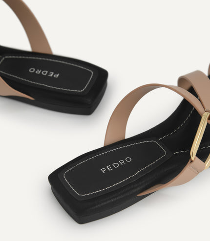 Square-Toe Toe Loop Sandals