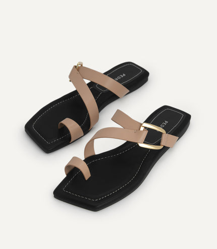 Square-Toe Toe Loop Sandals
