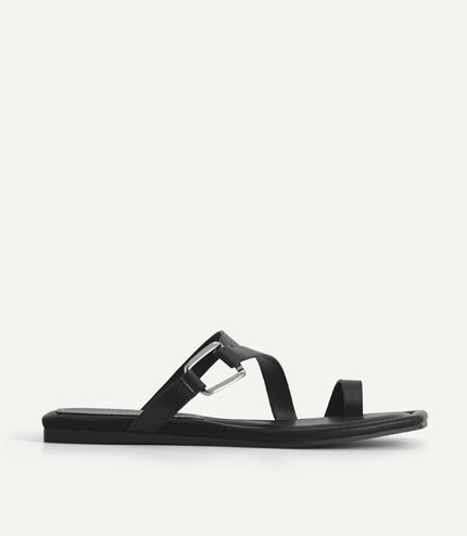 Square-Toe Toe Loop Sandals
