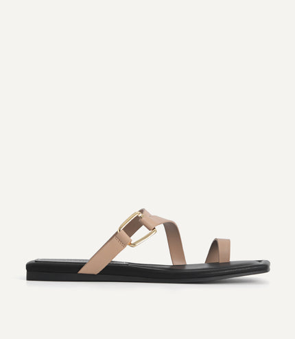 Square-Toe Toe Loop Sandals