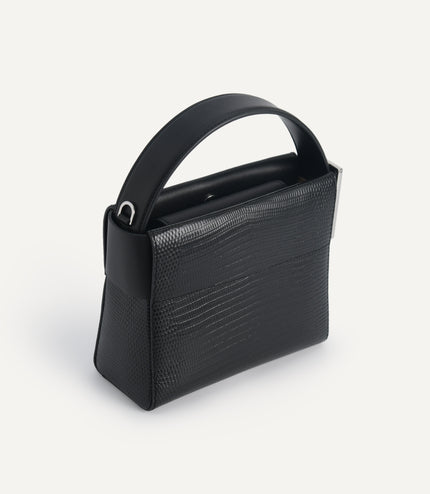Lizard-Effect Leather Mini Bag