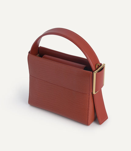 Lizard-Effect Leather Mini Bag