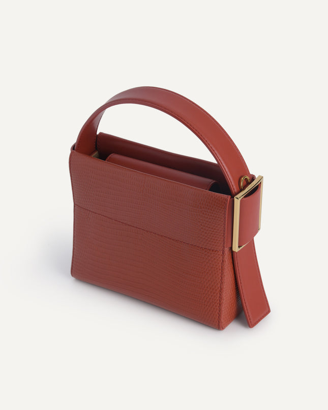 Lizard-Effect Leather Mini Bag