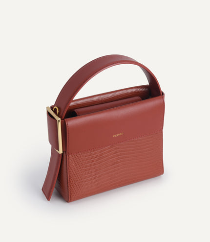 Lizard-Effect Leather Mini Bag