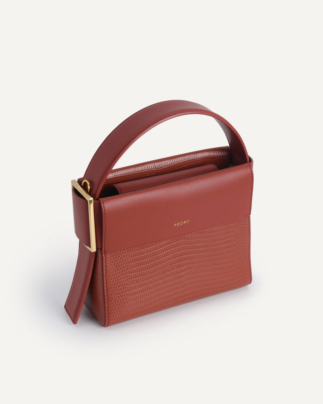 Lizard-Effect Leather Mini Bag