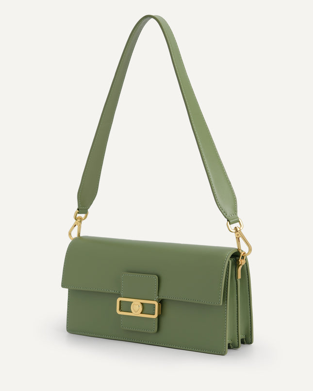 Shoulder Bag with Heart Clasp
