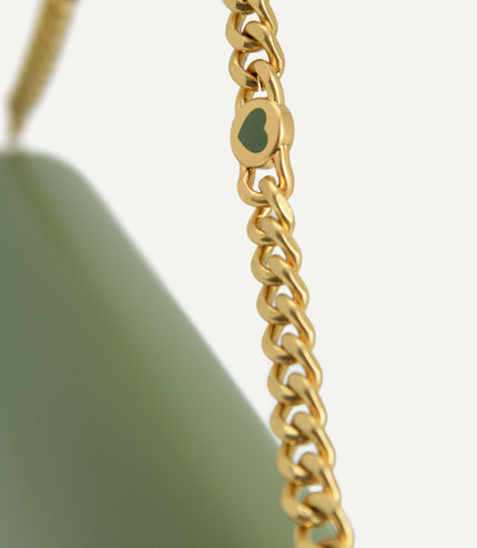 Shoulder Bag with Heart Clasp